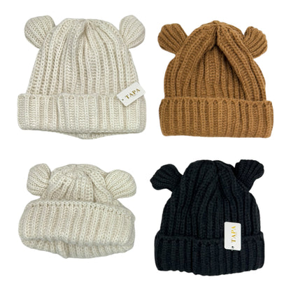 DOUBLE BALL KNITTED BEANIE SS4717-27 (12PC)