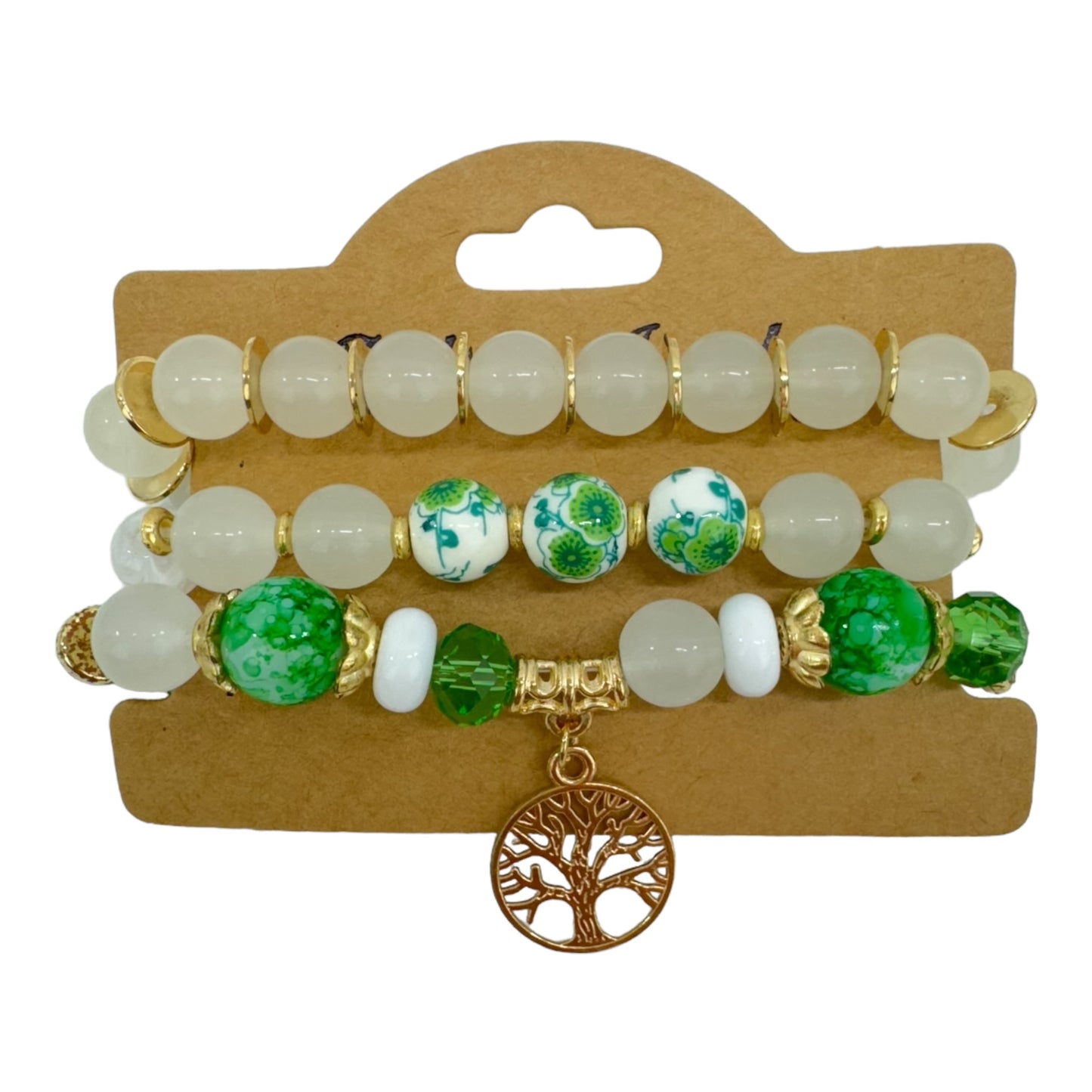 NATURAL STONE THE TREE OF LIFE CHARM BRACELET SET 4228-11 (12PC)