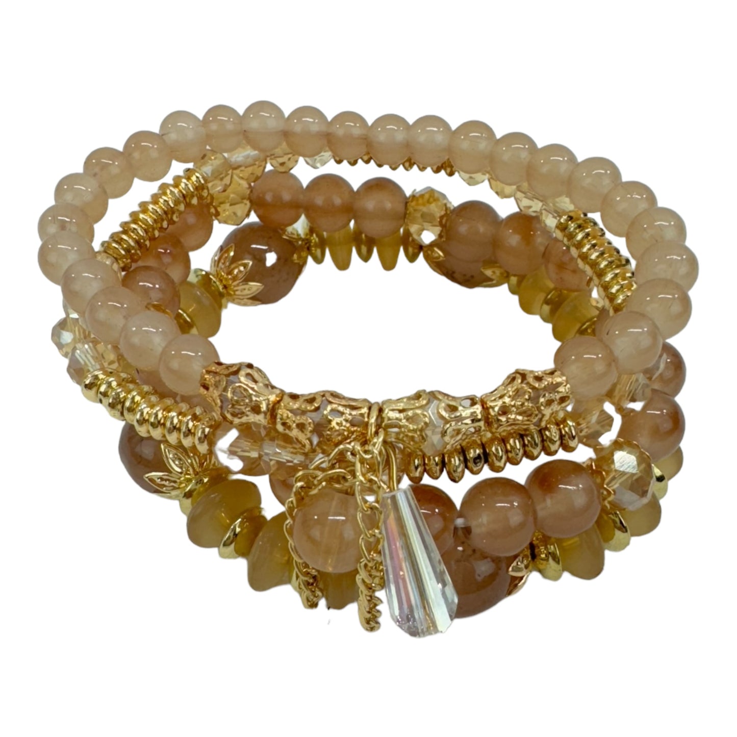 NATURAL STONE CRYSTAL CHARM BRACELET SET 4228-15 (12PC)