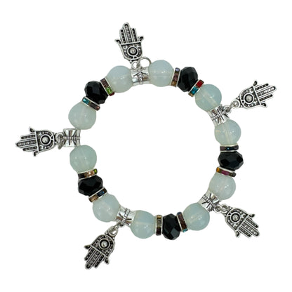 NATURAL STONE MULTI CHARM BRACELET 4226-1 (12PC)