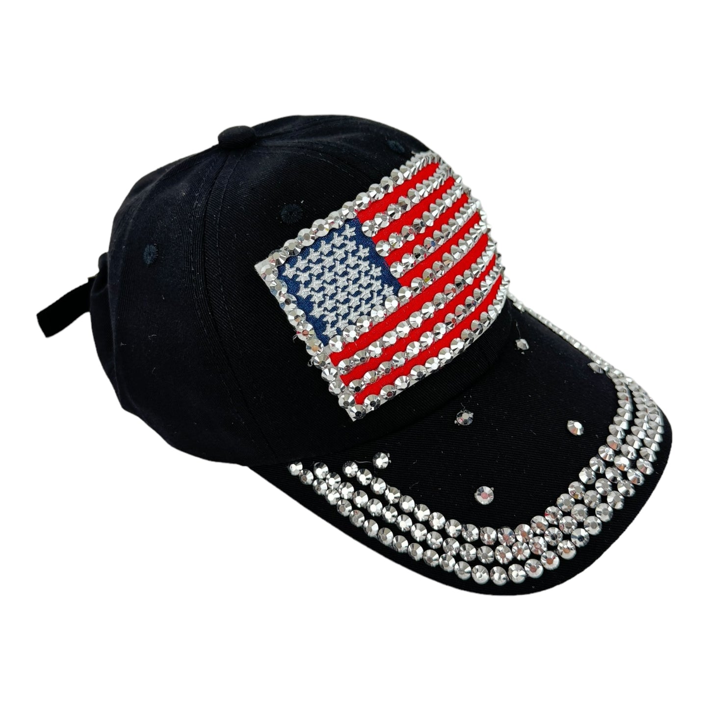 AMERICAN US FLAG DIAMOND RHINESTONE BASEBALL CAP HA4418-2 (12PC)