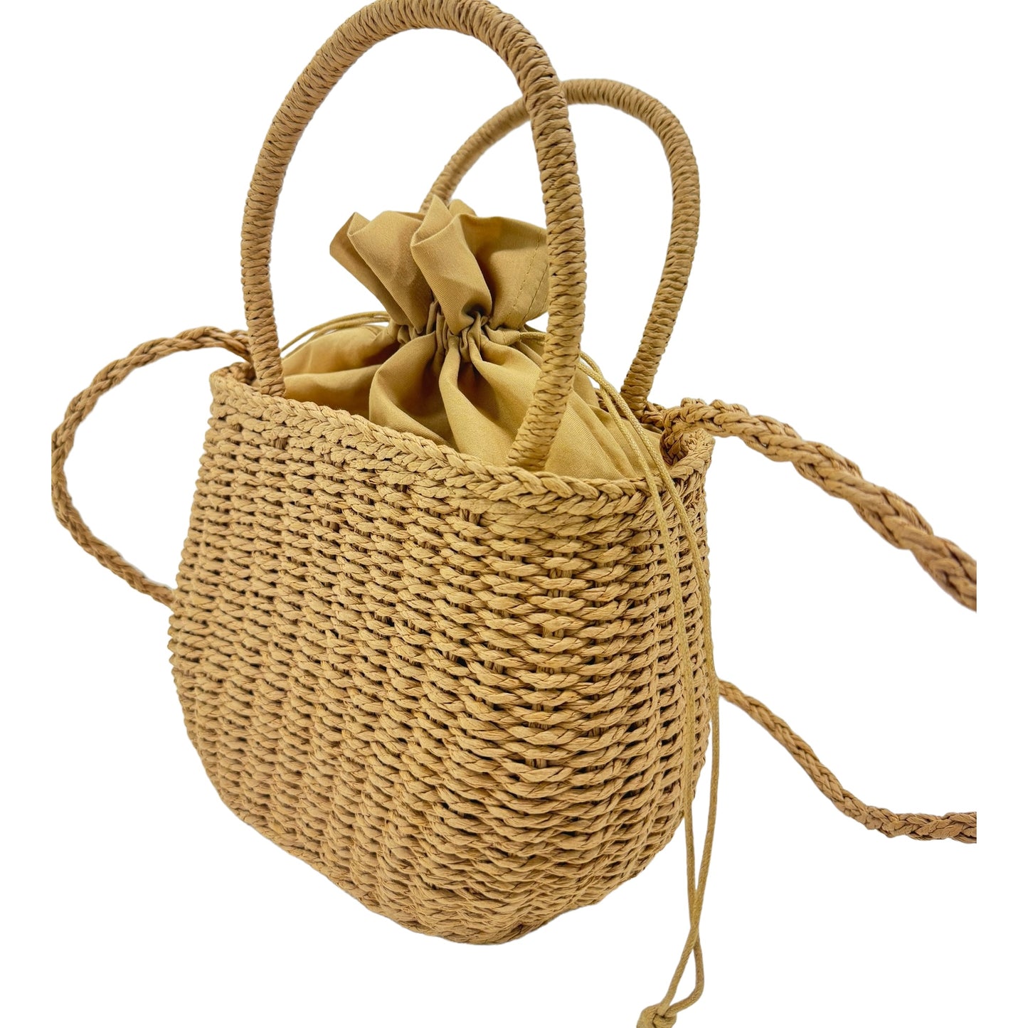 RATTAN BEACH TOTE SHOULDER BAG WITH SCARF 4225-4 (6PC)