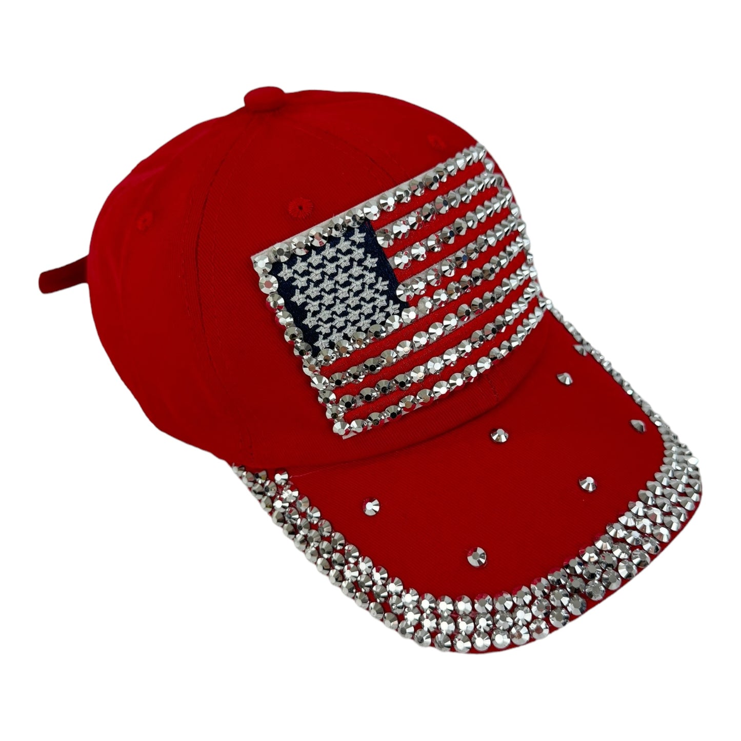 AMERICAN US FLAG DIAMOND RHINESTONE BASEBALL CAP HA4418-2 (12PC)