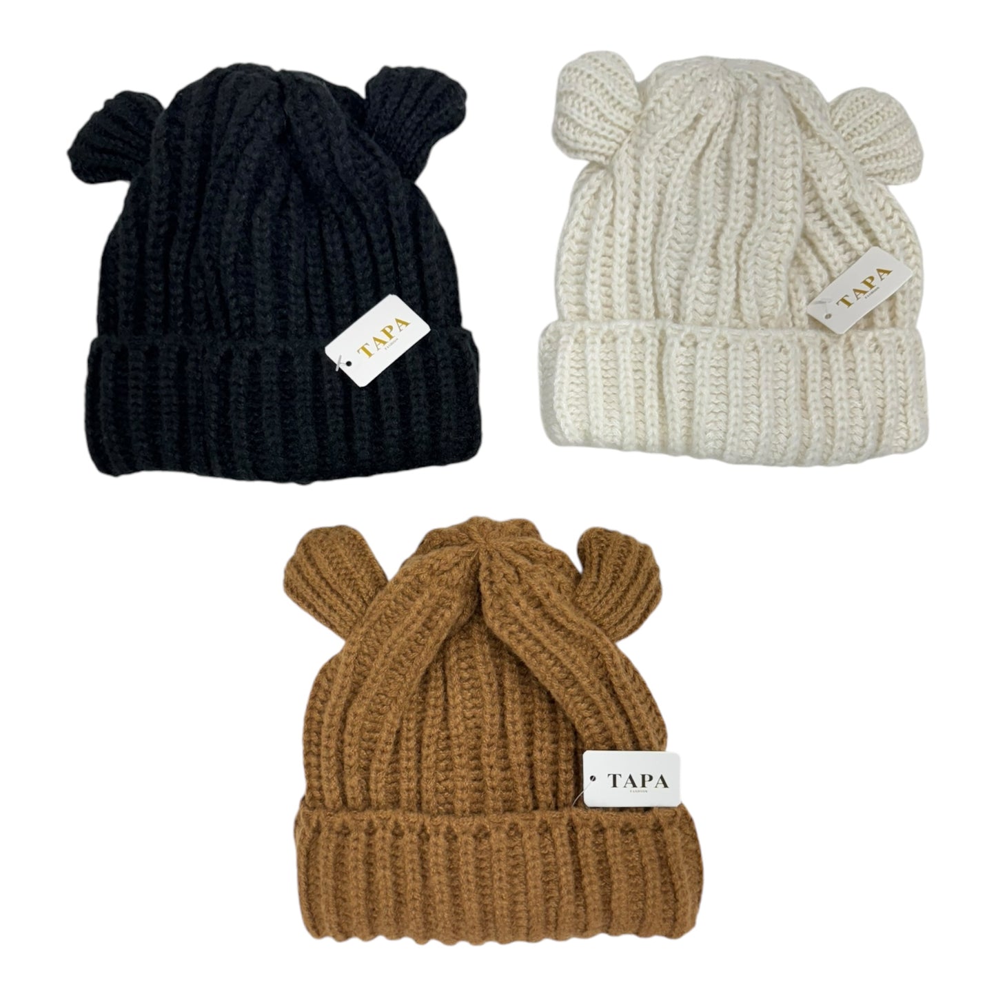 DOUBLE BALL KNITTED BEANIE SS4717-27 (12PC)