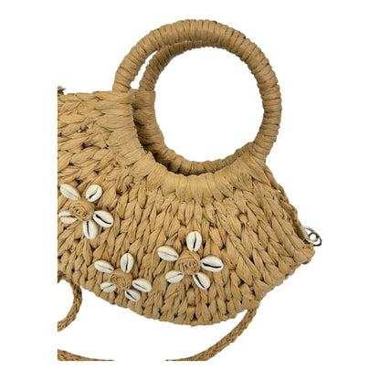 RATTAN BEACH TOTE SHOULDER BAG WITH SHELL 4225-9 (6PC)