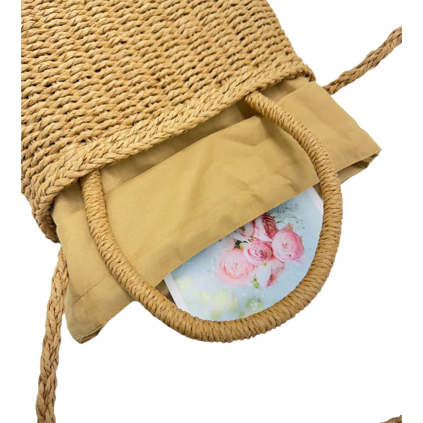 RATTAN BEACH TOTE SHOULDER BAG WITH SCARF 4225-4 (6PC)