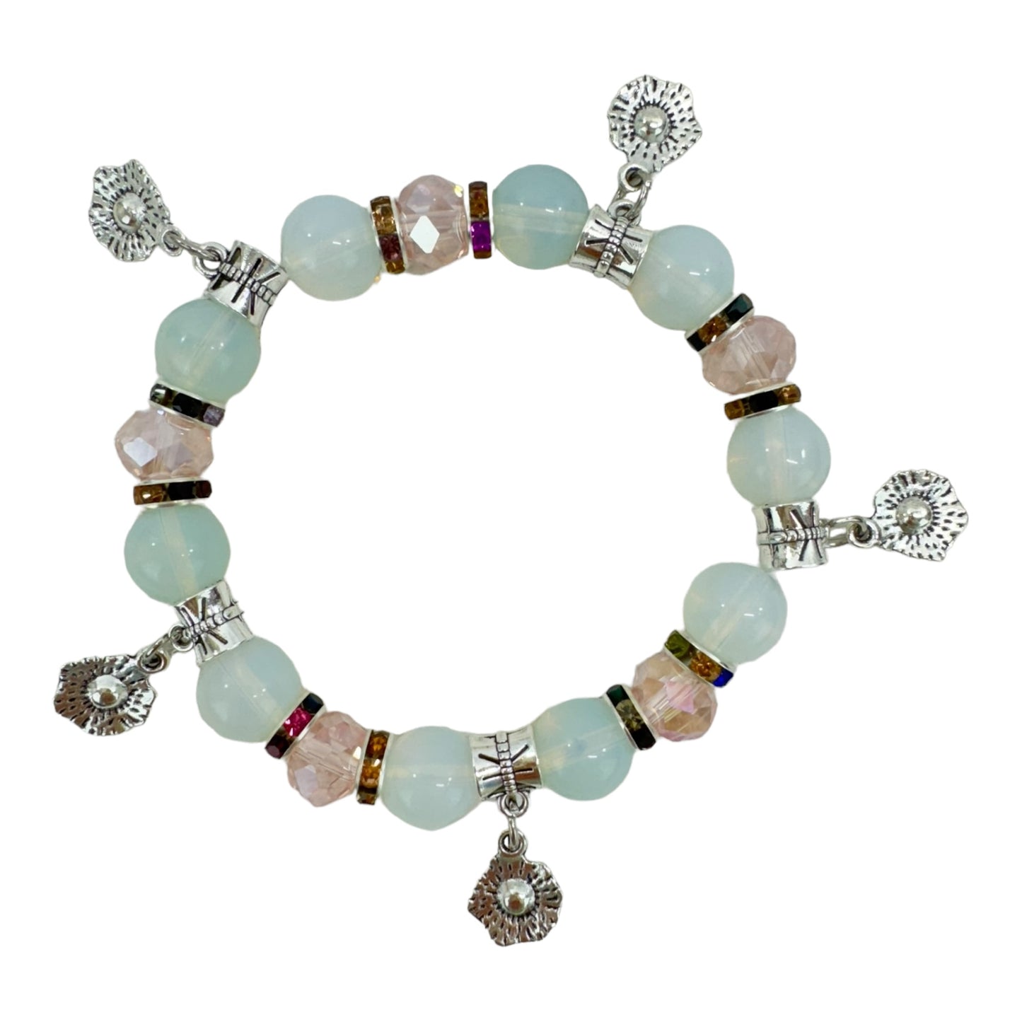 NATURAL STONE MULTI CHARM BRACELET 4226-1 (12PC)