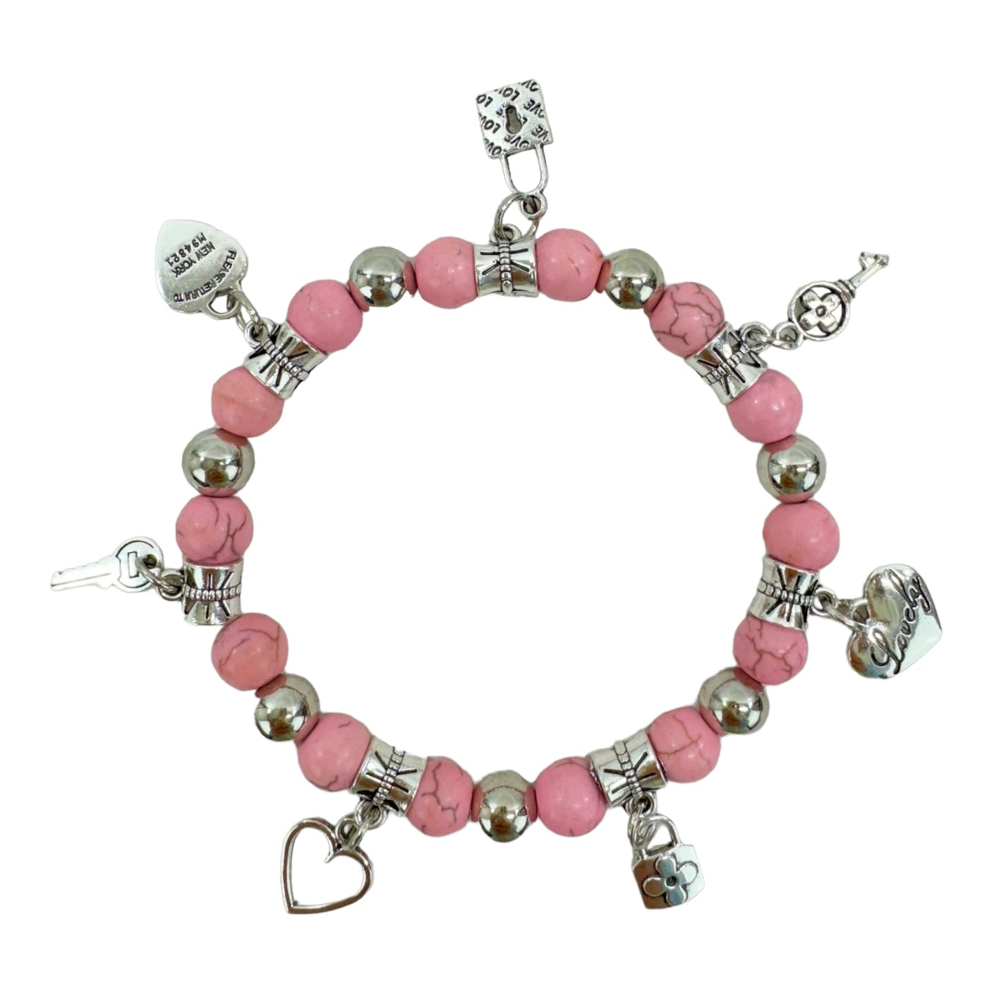 NATURAL STONE MULTI CHARM BRACELET 4226-6 (12PC)