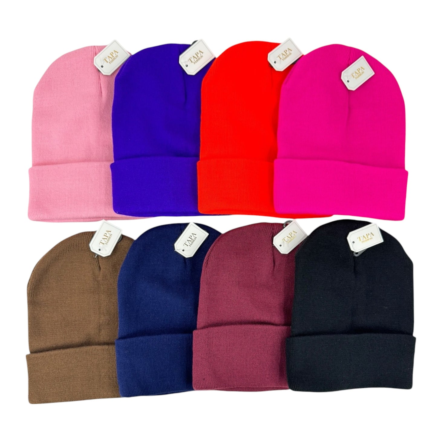 SOLID COLOR PLAIN LONG BEANIE BP100 (12PC)