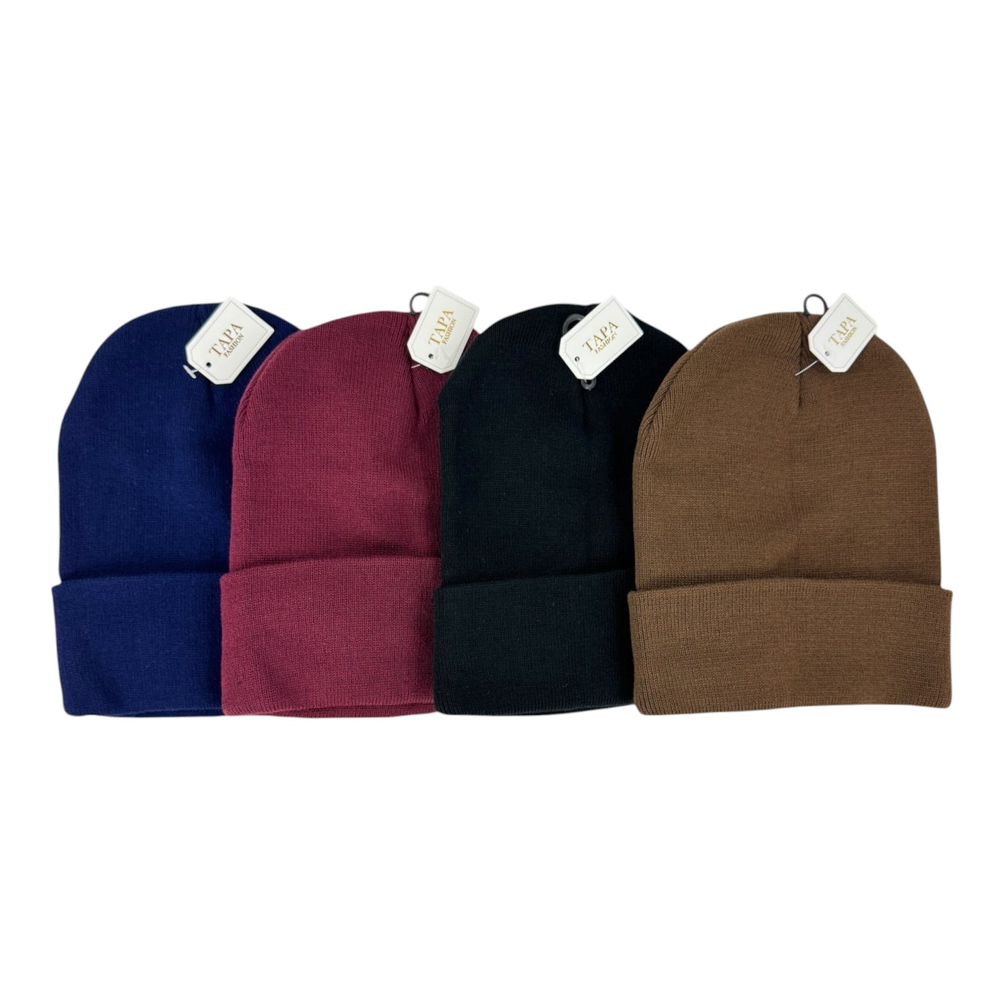 SOLID COLOR PLAIN LONG BEANIE BP100 (12PC)