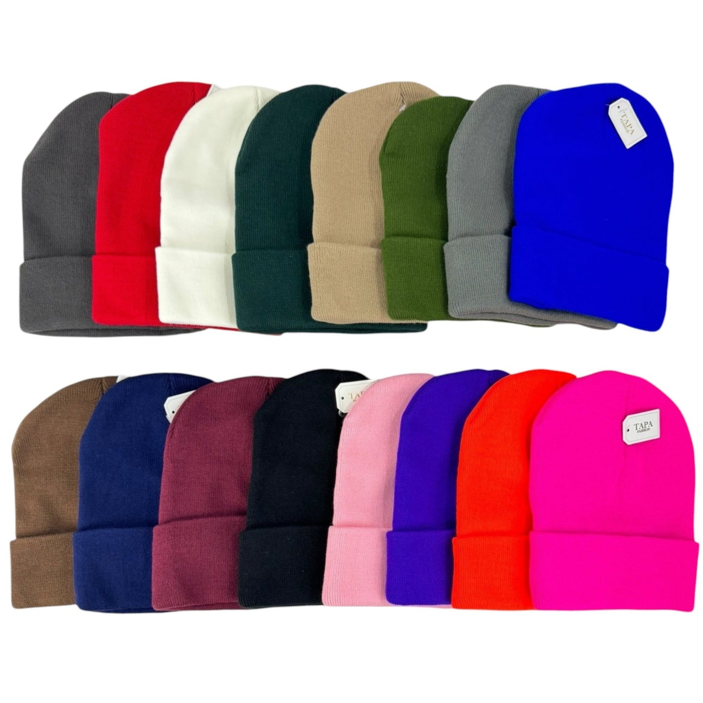 SOLID COLOR PLAIN LONG BEANIE BP100 (12PC)