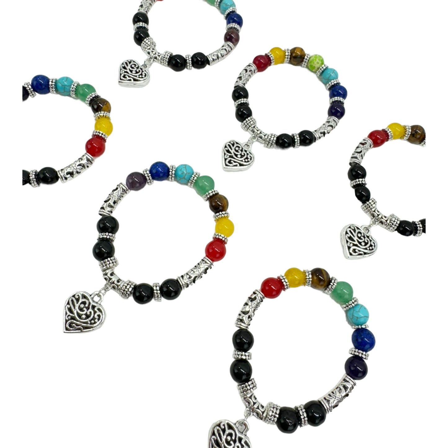 NATURAL STONE 7 CHAKRA HEALING BRACELET 2677 (12PC)