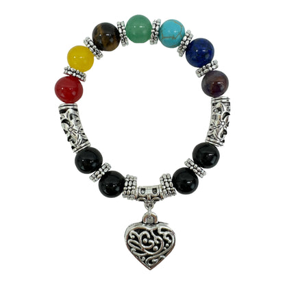 NATURAL STONE 7 CHAKRA HEALING BRACELET 2677 (12PC)