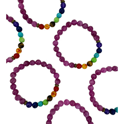 NATURAL STONE 7 CHAKRA HEALING BRACELET 3677 (12PC)