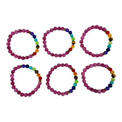 NATURAL STONE 7 CHAKRA HEALING BRACELET 3677 (12PC)