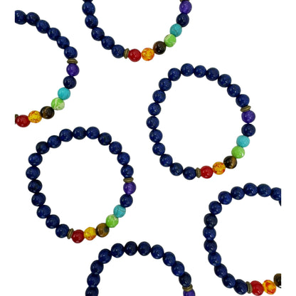 NATURAL STONE 7 CHAKRA HEALING BRACELET 9770 (12PC)