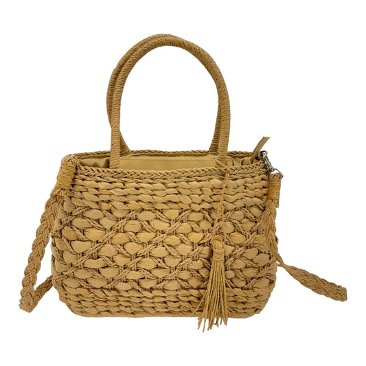 RATTAN BEACH TOTE SHOULDER BAG WITH TASSEL 4225-7 (6PC)