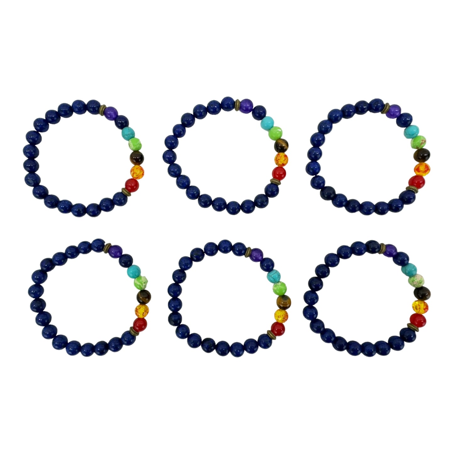 NATURAL STONE 7 CHAKRA HEALING BRACELET 9770 (12PC)