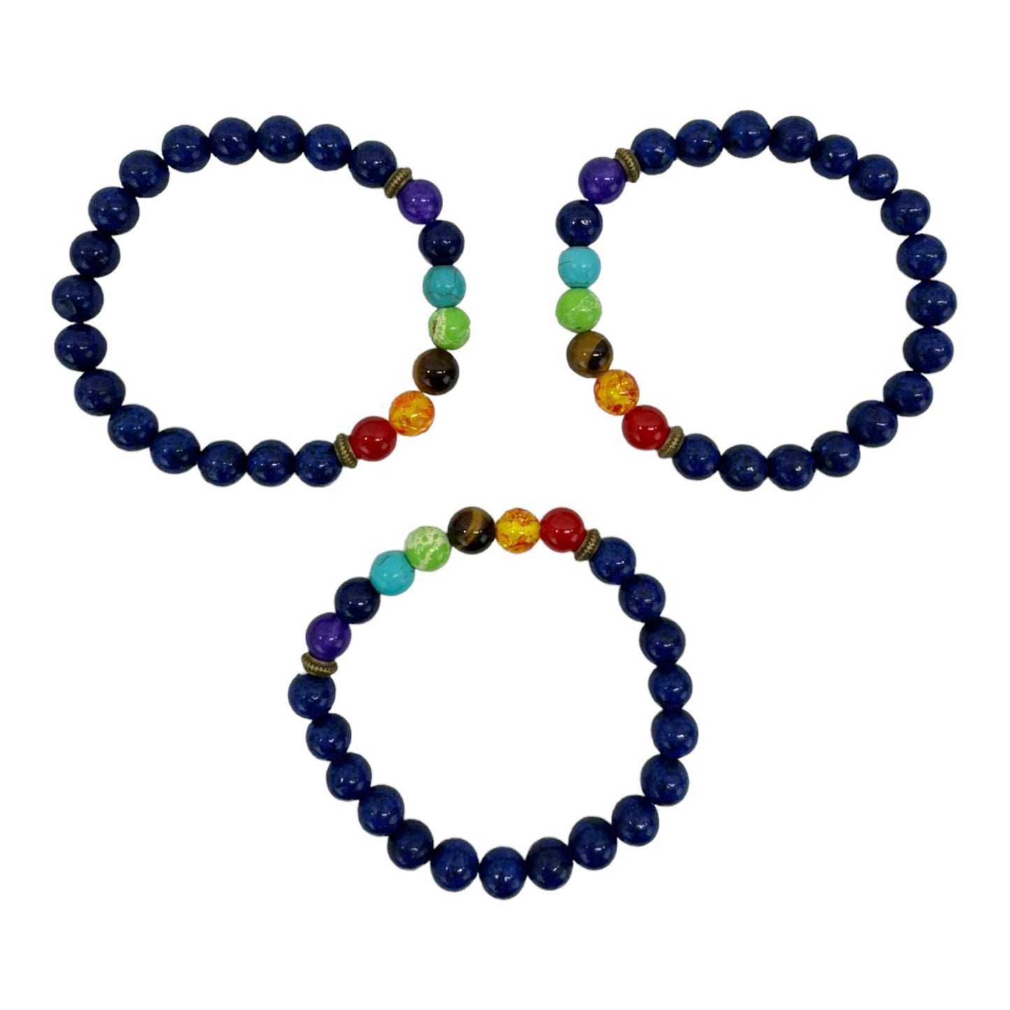 NATURAL STONE 7 CHAKRA HEALING BRACELET 9770 (12PC)