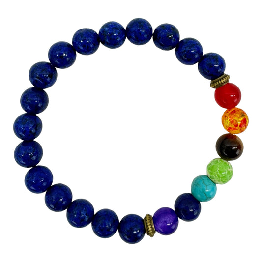 NATURAL STONE 7 CHAKRA HEALING BRACELET 9770 (12PC)