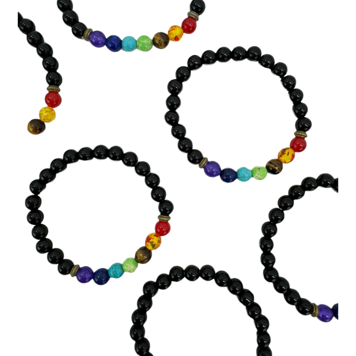 NATURAL STONE 7 CHAKRA HEALING BRACELET 0104 (12PC)