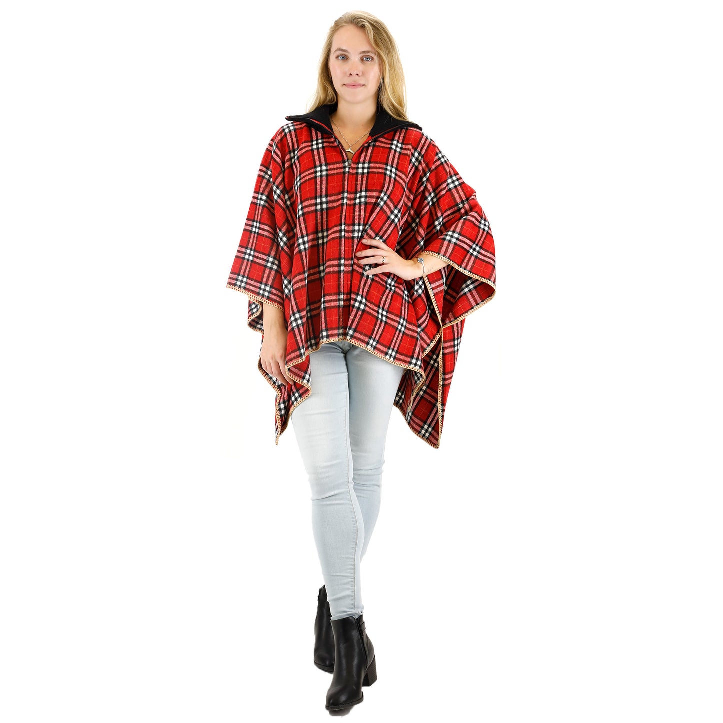 FLANNEL ZIPPER PONCHO TAPN622 (6PC)