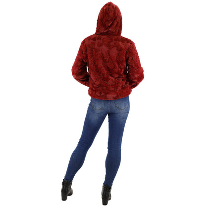 HEART FAUX FUR HOODIE ZIP JACKET 2834