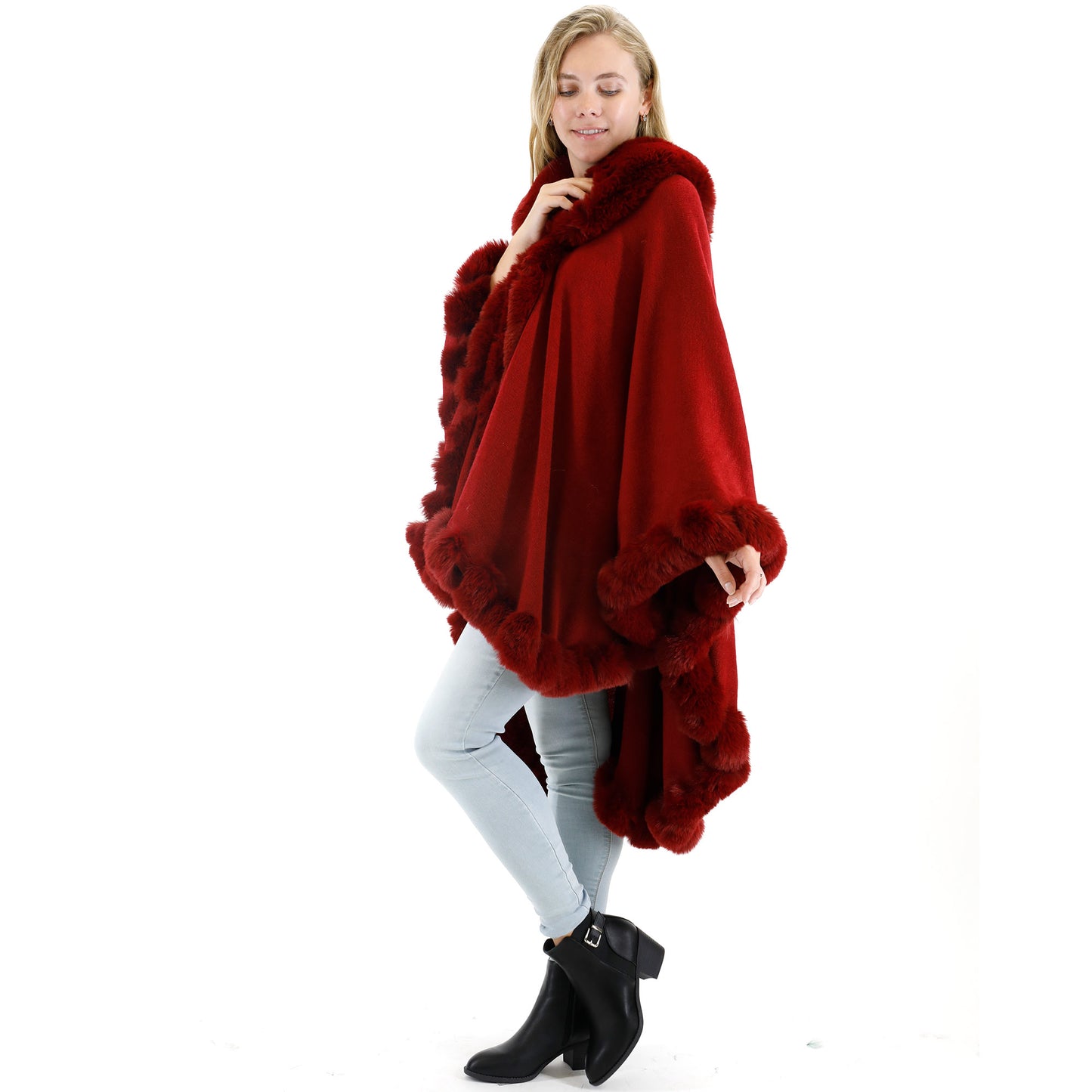 SOLID COLOR FUR SHAWL SW3719-1 (3PC)