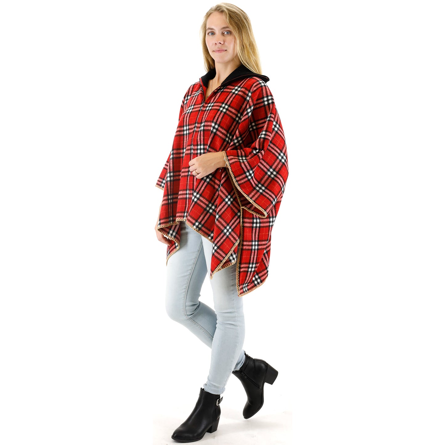 FLANNEL ZIPPER PONCHO TAPN622 (6PC)