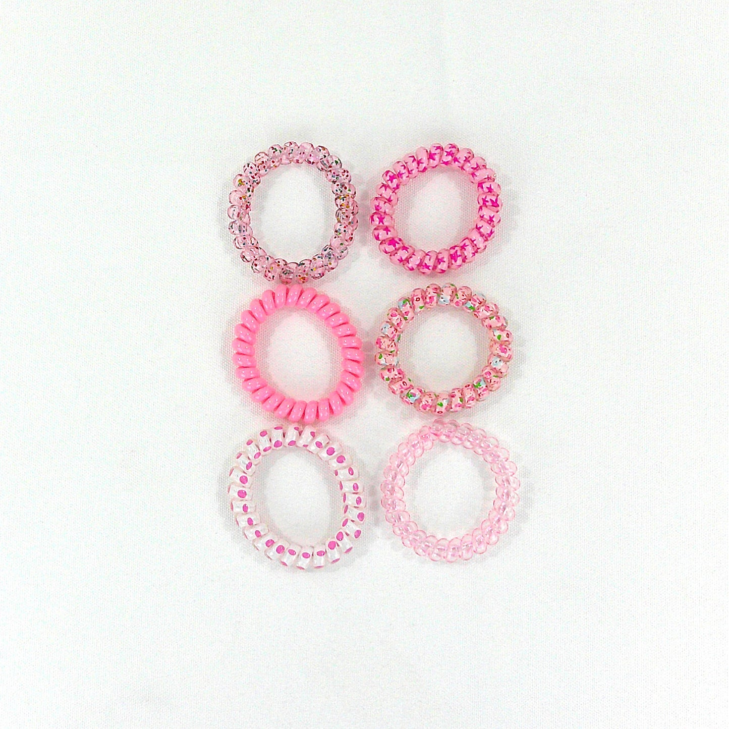 ELASTIC SPIRAL CLEAR HAIR TIE 6PCS IN PER CASE RB4222 (12PC)