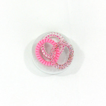 ELASTIC SPIRAL CLEAR HAIR TIE 6PCS IN PER CASE RB4222 (12PC)