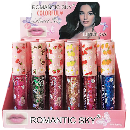 ROMANTIC SKY GLITTER LIP GLOSS RS022 (24PC)