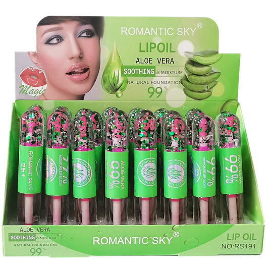 ROMANTIC SKY ALOE VERA LIP OIL RS191 (24PC)