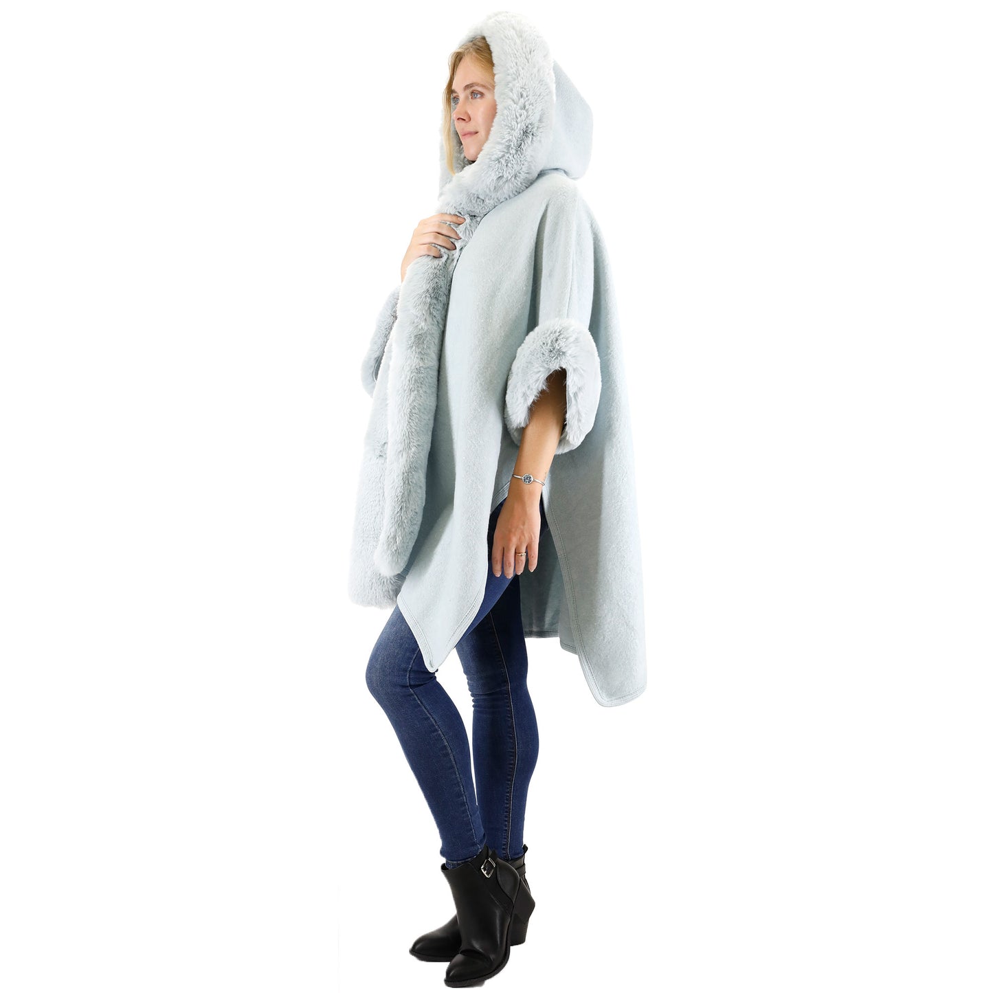 FUR HOODIE SHAWL P183(3PC)