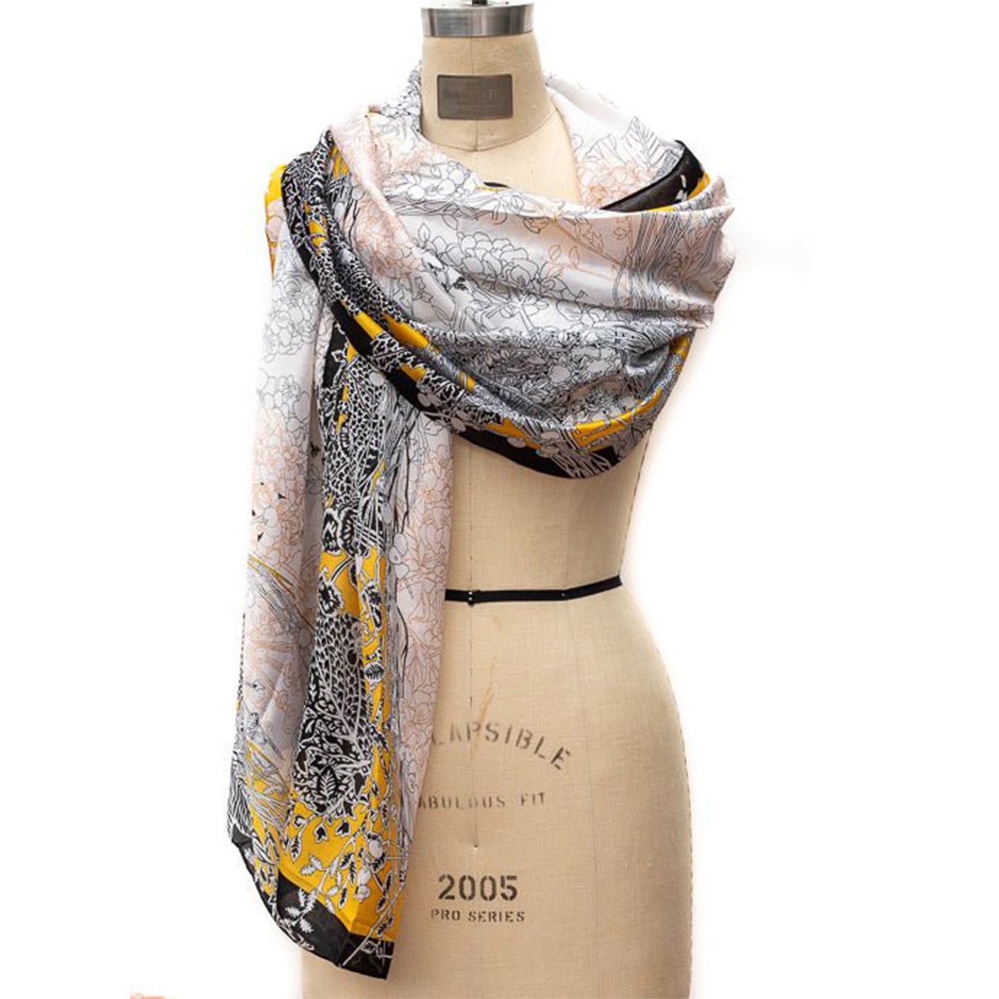 SILKY SCARF FLOWER PATTERN 1115-12 (12PC)