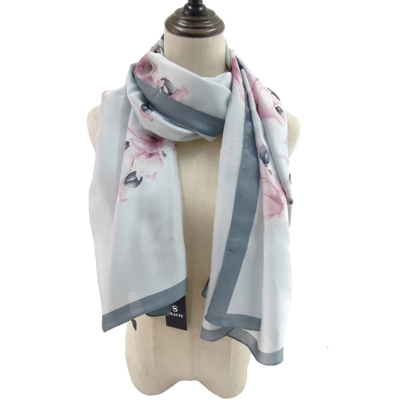 SILKY SCARF FLOWER PATTERN 1022-3 (12PC)