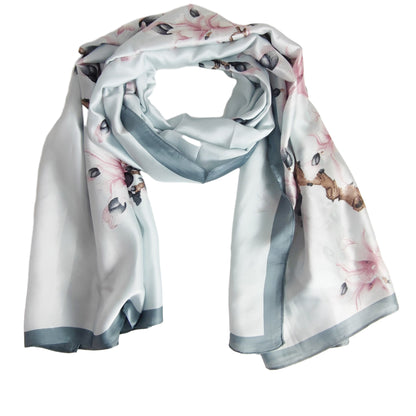 SILKY SCARF FLOWER PATTERN 1022-3 (12PC)