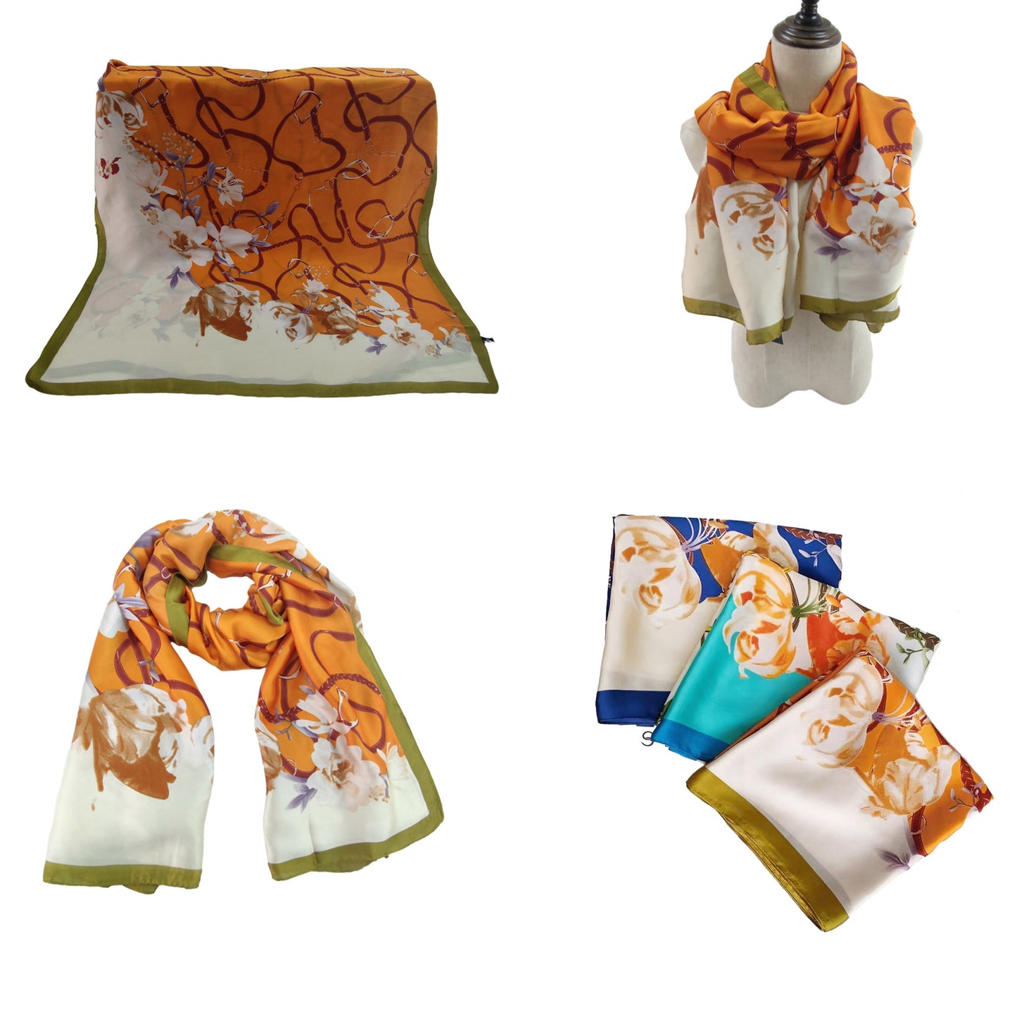 SILKY SCARF FLOWER BELT PATTERN 1022-4 (12PC)