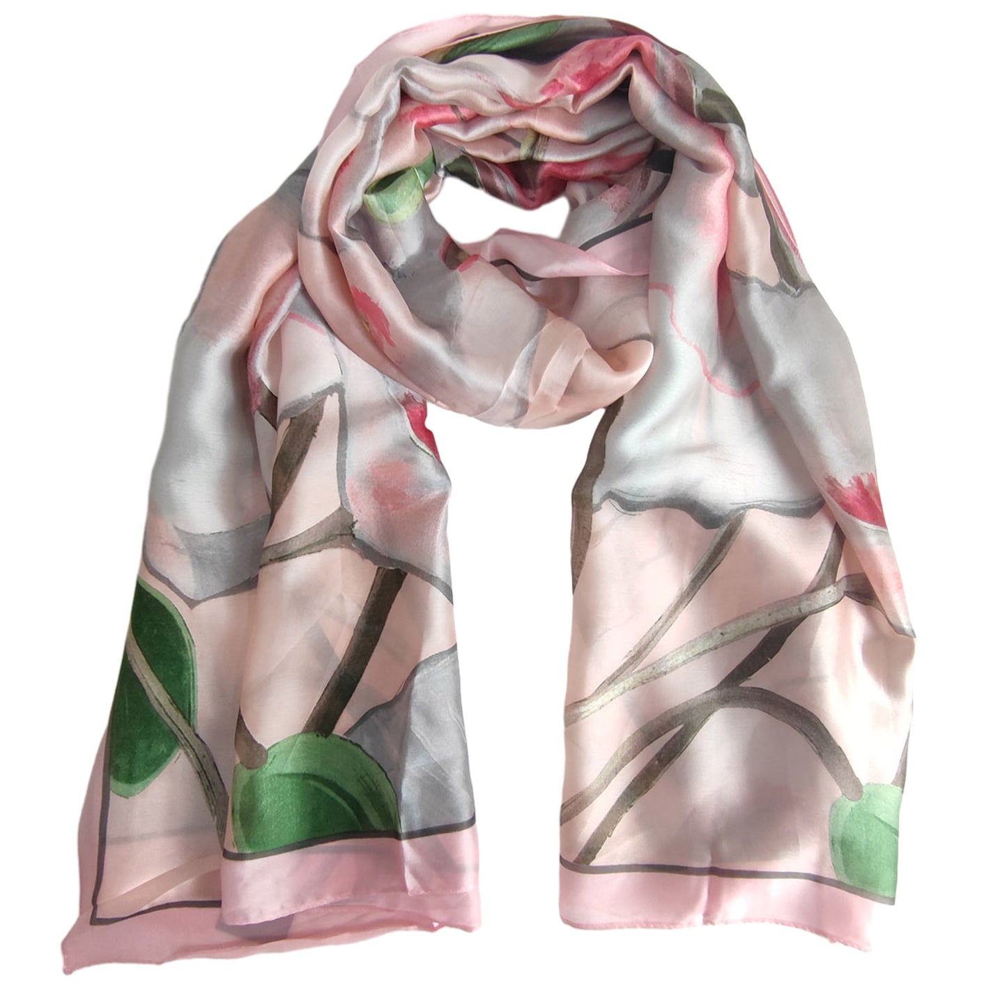 SILKY SCARF FLOWER PATTERN 1022-6 (12PC)