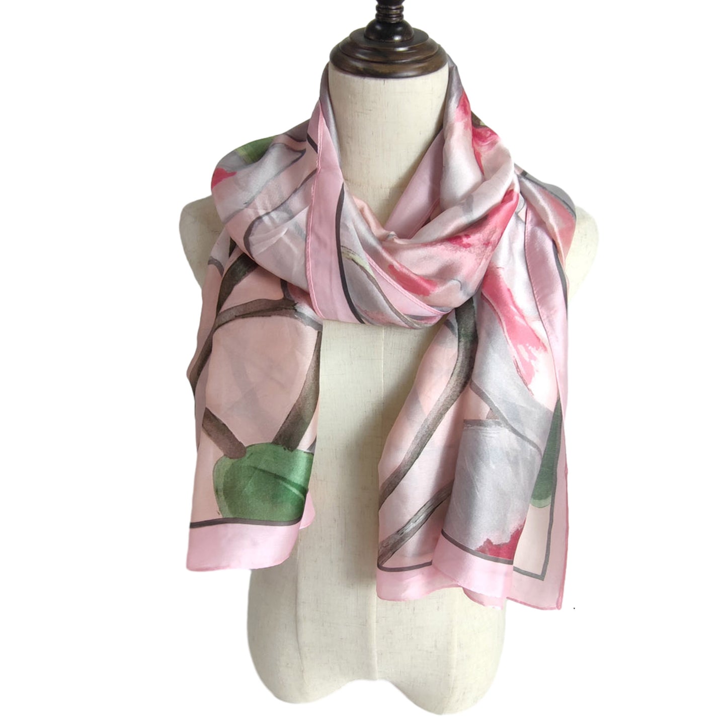 SILKY SCARF FLOWER PATTERN 1022-6 (12PC)