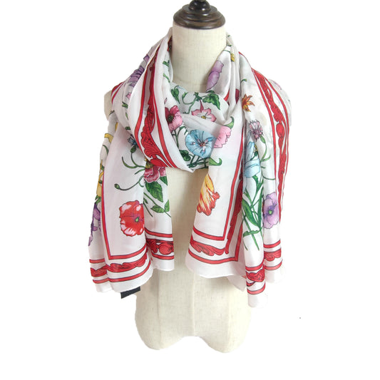 SILKY SCARF FLOWER PATTERN 1022-8 (12PC)