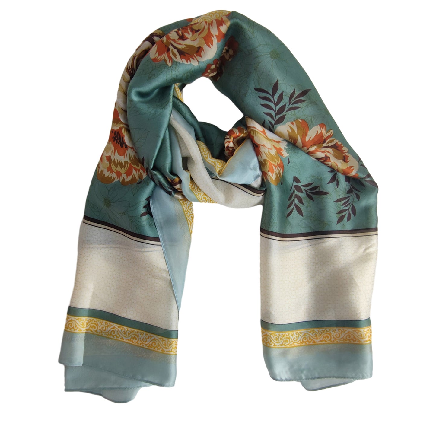 SILKY SCARF FLOWER PATTERN 1022-9 (12PC)