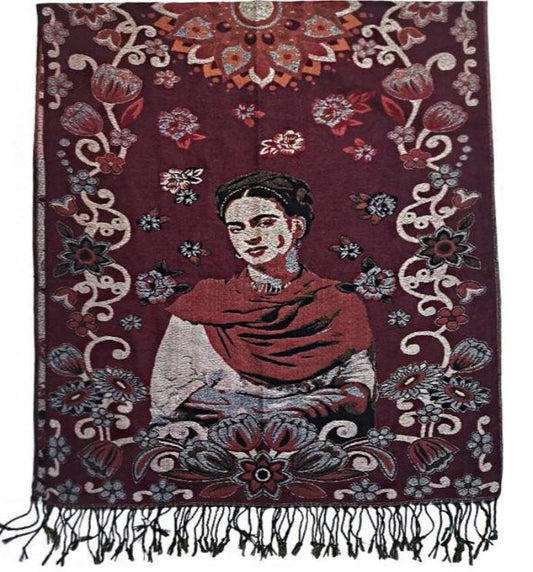 METALLIC PASHMINA FRIDA KAHLO SCF31105-13 (12PC)