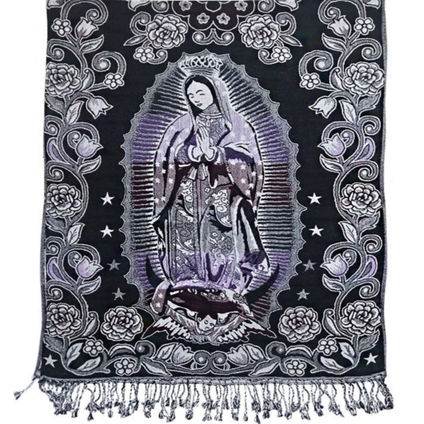 METALLIC PASHMINA OUR LADY OF GUADALUPE SCF31105-14 (12PC)