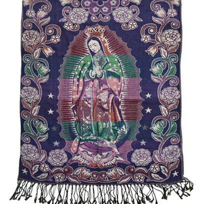 METALLIC PASHMINA OUR LADY OF GUADALUPE SCF31105-14 (12PC)