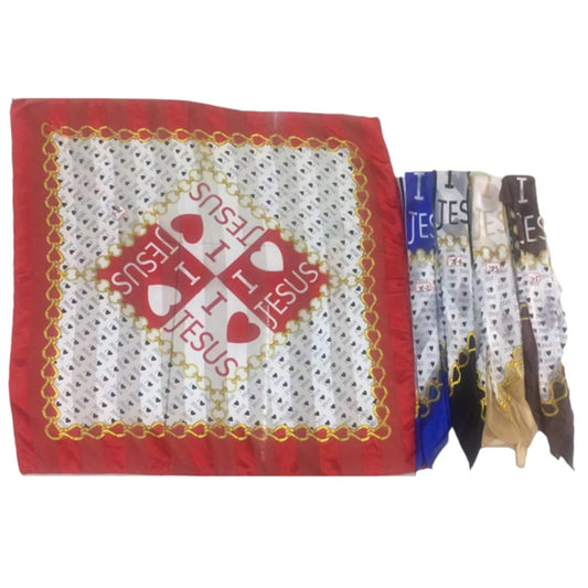 SILKY SCARF I LOVE JESUS ST3720-1 (12PC)