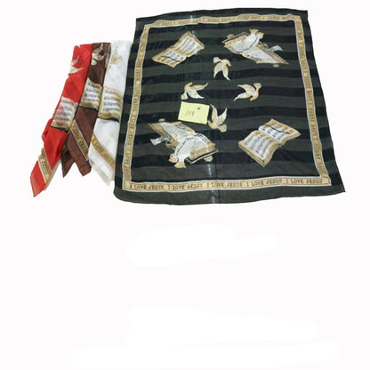 SILKY SCARF BIBLE PRAY GRAPHIC 3720-2 (12PC)