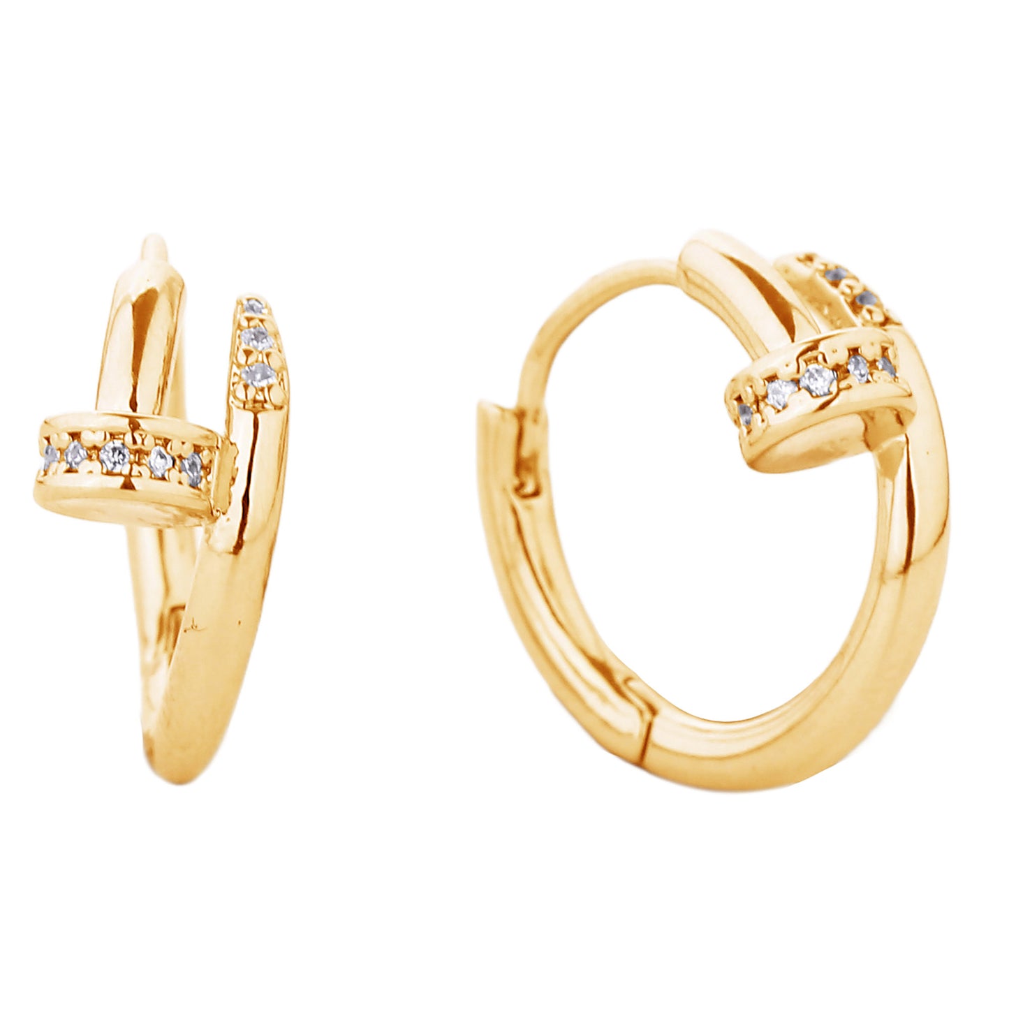 14K GOLD DIPPED HUGGIE HOOP EARRING 310168 (6PC)