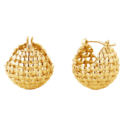 14K GOLD DIPPED PIN CHUNKY BALL EARRING 310347 (6PC)