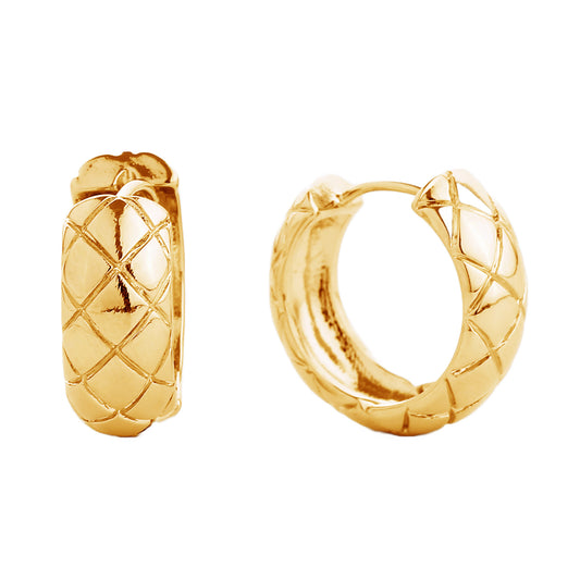 14K GOLD DIPPED HUGGIE HOOP EARRING 310489 (6PC)